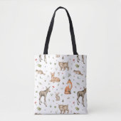 Cute Woodland Animal Pattern Tote Bag (Voorkant)