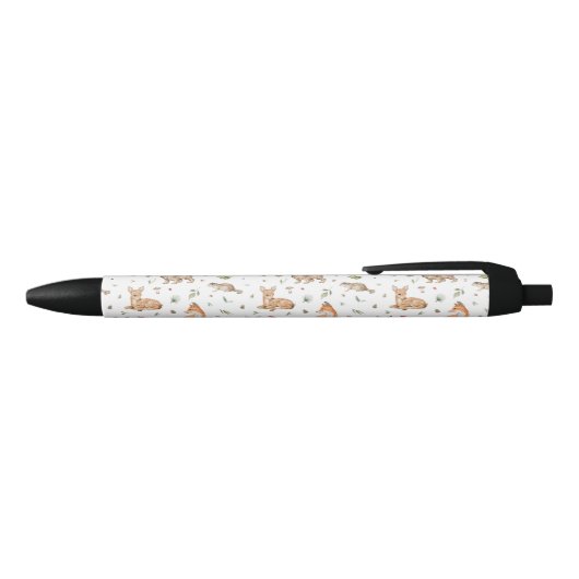 Cute Woodland Animal Pattern Zwarte Inkt Pen (Bovenkant)