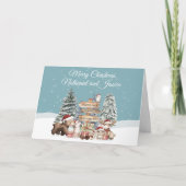 Cute Woodland Animal Scene Feestdagen Kaart (Voorkant)