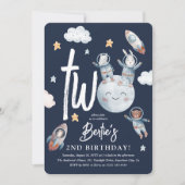 Cute Woodland Animal Space 2e verjaardag Kaart (Voorkant)