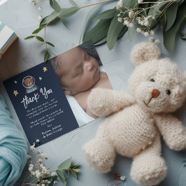 Cute Woodland Animal Space Baby shower Bedankkaart