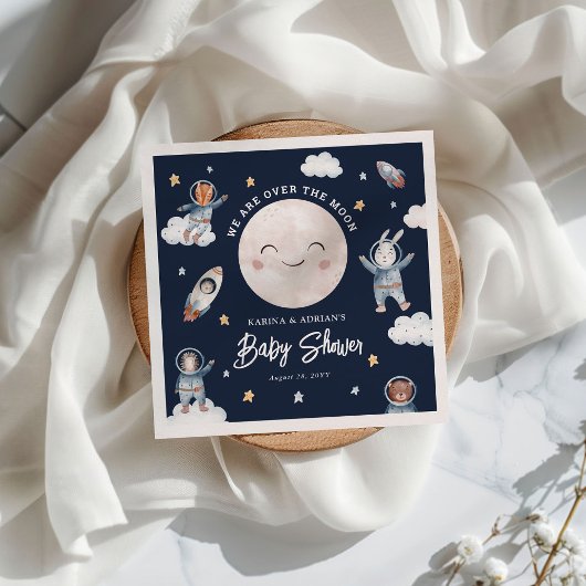 Cute Woodland Animal Space Baby shower Servet