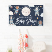 Cute Woodland Animal Space Baby shower Spandoek (Insitu)