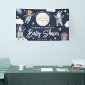 Cute Woodland Animal Space Baby shower Spandoek (Beurs)