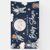 Cute Woodland Animal Space Baby shower Spandoek (Verticaal)