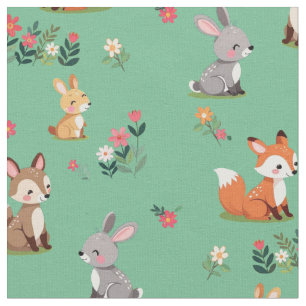Cute Woodland Animal Stof