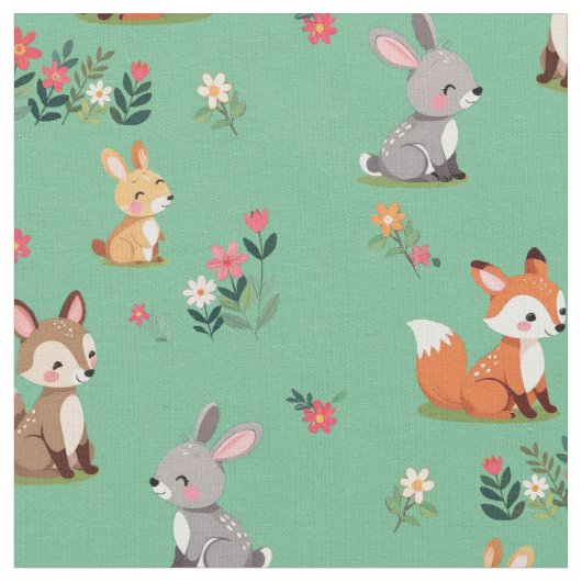 Cute Woodland Animal Stof (Close Up)