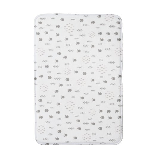 Cute Woodland Animal Track Pattern Badmat (Voorkant Verticaal)