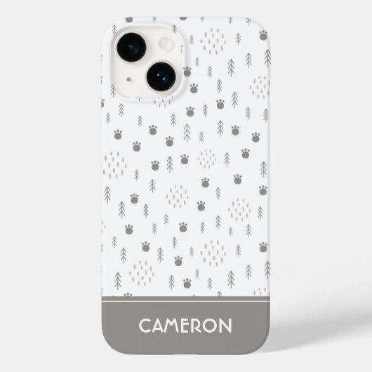 Cute Woodland Animal Track Pattern Case-Mate iPhone Case (Achterkant)