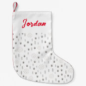 Cute Woodland Animal Track Pattern Kleine Kerstsok (Voorkant)