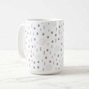 Cute Woodland Animal Track Pattern Koffiemok