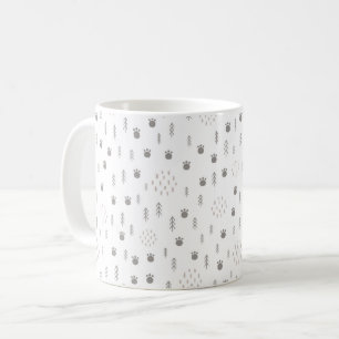Cute Woodland Animal Track Pattern Koffiemok