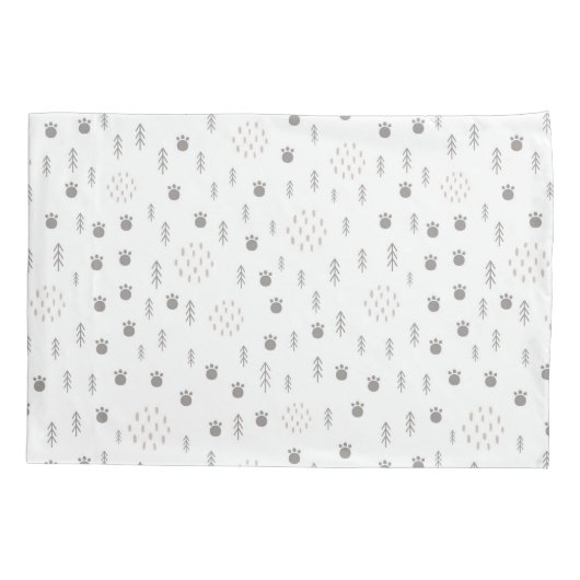 Cute Woodland Animal Track Pattern Kussensloop (Achterkant)