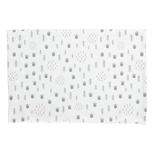 Cute Woodland Animal Track Pattern Kussensloop (Voorkant)