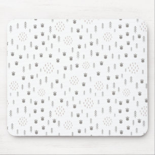 Cute Woodland Animal Track Pattern Muismat