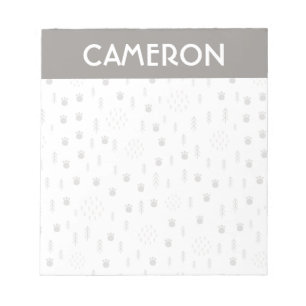 Cute Woodland Animal Track Pattern Notitieblok