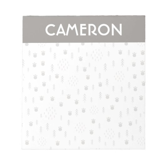 Cute Woodland Animal Track Pattern Notitieblok (Voorkant)