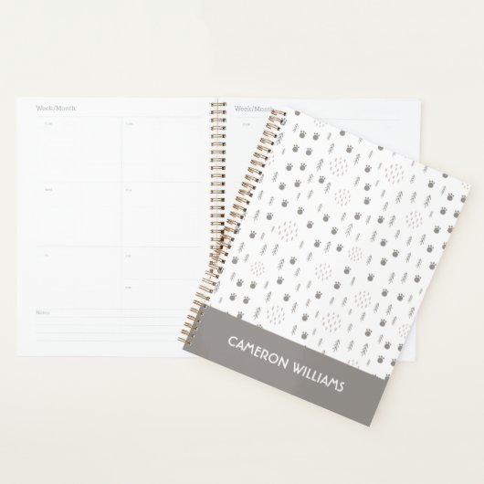 Cute Woodland Animal Track Pattern Planner (Display)