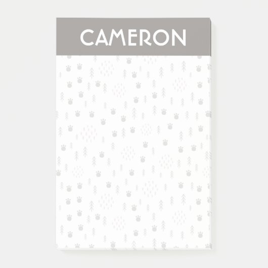 Cute Woodland Animal Track Pattern Post-it® Notes (Voorkant)