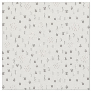 Cute Woodland Animal Track Pattern Stof