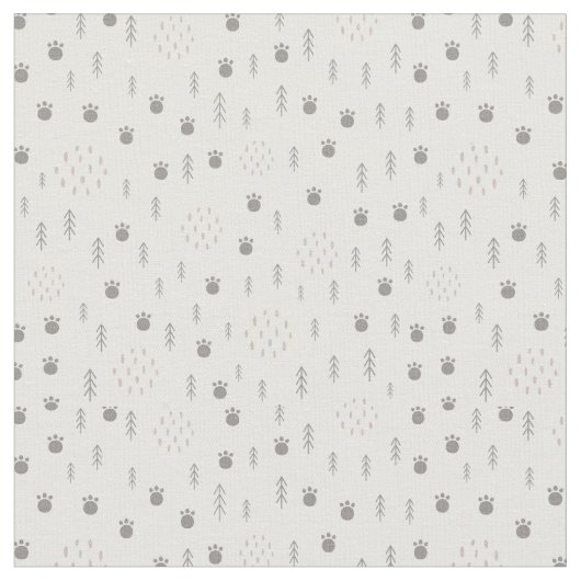 Cute Woodland Animal Track Pattern Stof (Close Up)
