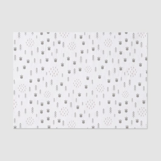 Cute Woodland Animal Track Pattern Tissuepapier (Voorkant)