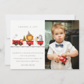 Cute Woodland Animal Train Foto van elke zondag Bedankkaart (Voorkant)