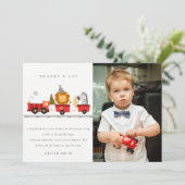 Cute Woodland Animal Train Foto van elke zondag Bedankkaart (Staand voorkant)