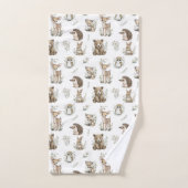 Cute Woodland Animal Watercolour Bad Handdoek (Handdoek)