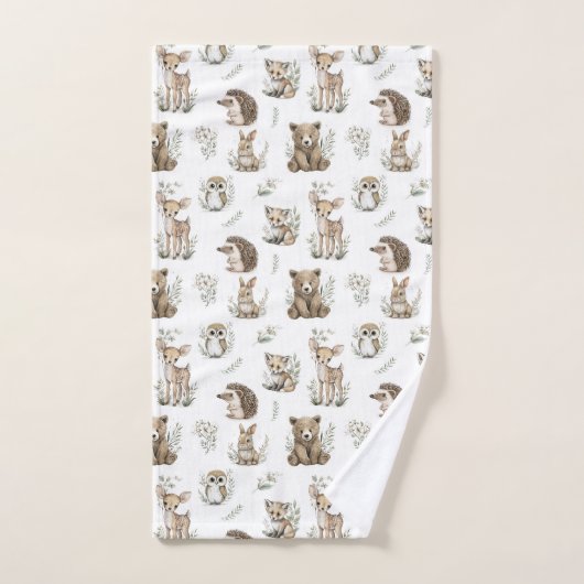 Cute Woodland Animal Watercolour Bad Handdoek (Handdoek)