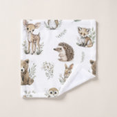Cute Woodland Animal Watercolour Bad Handdoek (Wasdoekje)