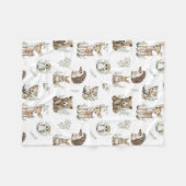 Cute Woodland Animal Watercolour Fleece Deken (Voorkant (Horizontaal))