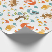 Cute Woodland Animal Wrapping Paper Cadeaupapier (Hoek)
