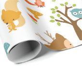 Cute Woodland Animal Wrapping Paper Cadeaupapier (Rol Hoek)
