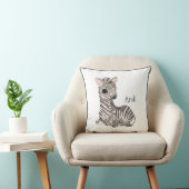 Cute Woodland Animal Zebra Name Nursery Kussen (Stoel)