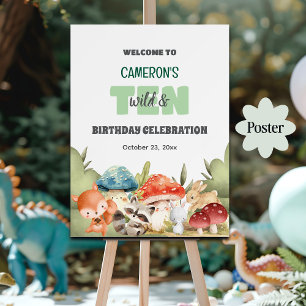 Cute Woodland Animals 10e Verjaardagsfeest Welkom Poster
