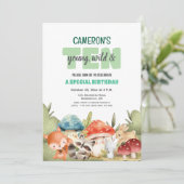 Cute Woodland Animals 10th Birthday Party Kaart (Staand voorkant)