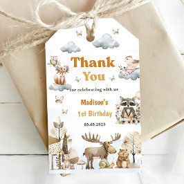 Cute Woodland Animals 1st Birthday Party Gift Tags Cadeaulabel