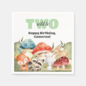 Cute Woodland Animals 2nd Birthday Party Servet (Voorkant)