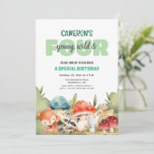 Cute Woodland Animals 4th Birthday Party  Kaart (Staand voorkant)