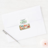 Cute Woodland Animals 4th Birthday Party  Vierkante Sticker (Envelop)