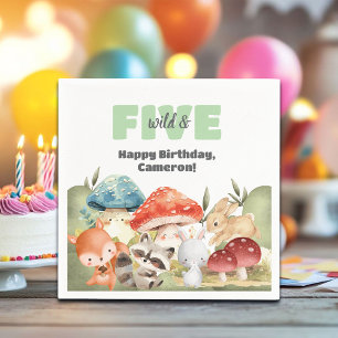 Cute Woodland Animals 5e Verjaardagsfeestje Servet