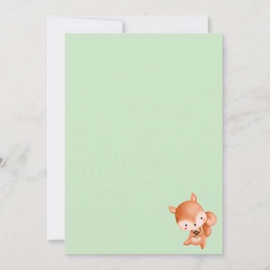 Cute Woodland Animals 5th Birthday Party  Kaart (Achterkant)