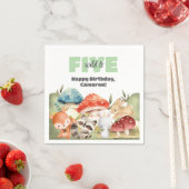 Cute Woodland Animals 5th Birthday Party Servet (Insitu)