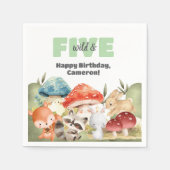 Cute Woodland Animals 5th Birthday Party Servet (Voorkant)