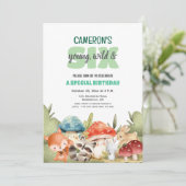 Cute Woodland Animals 6th Birthday Party Kaart (Staand voorkant)