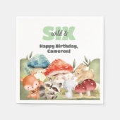 Cute Woodland Animals 6th Birthday Party Servet (Voorkant)