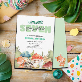 Cute Woodland Animals 7e Verjaardagsfeestje  Kaart