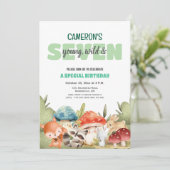 Cute Woodland Animals 7e Verjaardagsfeestje  Kaart (Staand voorkant)