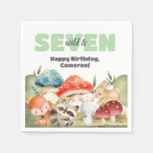 Cute Woodland Animals 7th Birthday Party Servet (Voorkant)